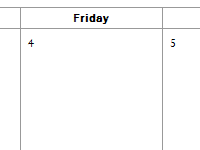 Calendar Planner without public holidays - printscreen